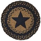 811622019338 Undisclosed Black Star Braided Jute Accent Mat