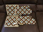 820805 Bombay Nwt Set Of Baroque Oven Mitts Potholders Teal Brown