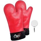 822415797821 Red Oven Mitts Silicone Pair And Magnetic Hanger