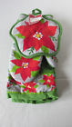825540080677 Holiday Time Piece Green Poinsettia Oven Set