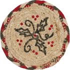 840528146299 Vhc Brands Red Seasonal Decor Holly Berry Coaster