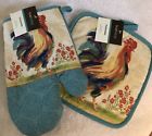 848405018028 True Living Rooster Hot Pad And Oven Mitt