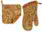 860931293 C F Enterprises Tangiers Ruffled Paisley Oven Mitt And Kitchen Pot Holder Set Combo 008246355724