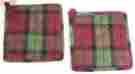 886-15 Bundle Collection Park Designs Potholder Set 2 Red Green Black Plaid Up By Machine Quilted 762242340237