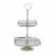 7586477 90841 Benzara Noticeable 2 Tier Steel Tray Stand 758647908417