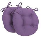 916x16rd-t-2ch-tw-gp Blazing Needles Solid Twill Round Tufted Chair Cushions Set Of 2 16 Grape 749645653300