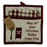 9996152 Tabletop Santa Mailbox Pocket Pot Holder Fabric Kitchen Towel Christmas