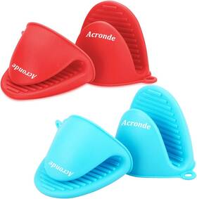 Acronde 313104518518 2 Pairs Mini Oven Gloves Silicone Heat Resistant Cooking Pinch Mitts Potholder F
