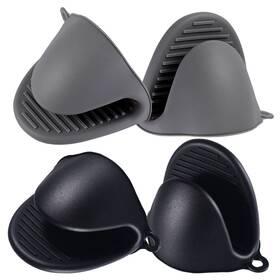Acronde 736542347395 2 Pairs Mini Oven Gloves Silicone Heat Resistant Cooking Pinch Mitts Potholde