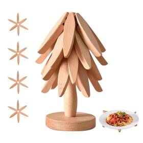 Sxgrd002 Addssfubao Wooden Trivets For Hot Dishes Tree Shape Trivet Set 4 Plat