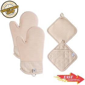 Ah Artisan Home 060776160334 Milkshake Silicone Oven Mitts And Pot Holders Sets Heat Resistant