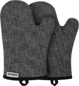 Aikefoo 313057720761 Oven Mitts 1 Pair Of Quilted Lining Heat Resistant Kitchen Gloves Classic Flame