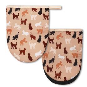 Mnkxstfsl-711277316 Aimastz Cute Cat Mini Silicone Oven Mitts 2-pack Set Heat One Size
