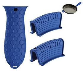 Aisibo 669936885695 Silicone Hot Pan Handle Holder 3pcs Heat Resistant Non Slip Rubber Pot Handl