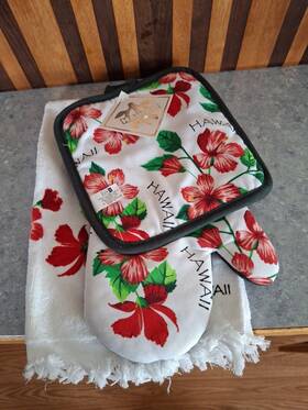 Ajw Inc. 045551411172 Hawaii Towel Oven Mitt Potholder Kitchen Set