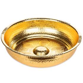 Alisveristime 767809675111 Traditional Turkish Bath Hammam Bowl With 7.87 Inches Gold
