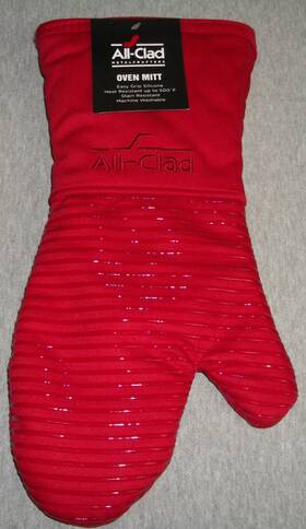 All-clad 072894592220 Metalcrafters Oven Mitt With Easy Grip Silicone Chili Red New