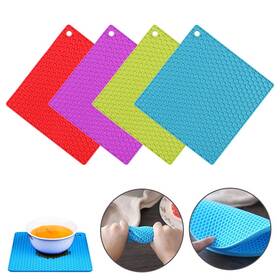 Atb-ch11090-4pc Alltopbargains 4pc Silicone Trivet Pot Holder Heat Resistant Mat Non Slip Oven Mitts Jar Opener