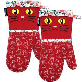 Alselo 717351998954 Oven Mitts Heat Resistant With Soft Quilted Long Red