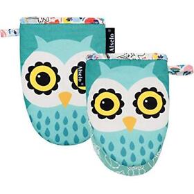 Alselo Mini Oven Mitts 2pk Silicone Little Kitchen Gloves Heat Resistant