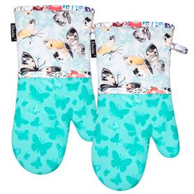 U011-l02-turquoise Alselo Oven Mitts Heat Resistant With Soft Long Turquoise