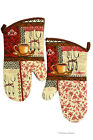 American Chateau New Set 2 Place Setting Cotton Coffee Cafe Bistro Kitchen Oven Gloves Mitts 626711592940