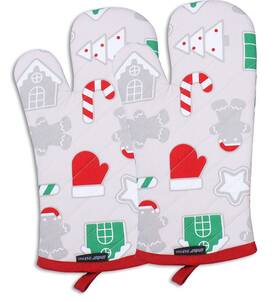Cd300194 Amour Infini Oven Mitts Set Of 1 Quilted Liner With Hanging Loop Non Slip Heat Resistant