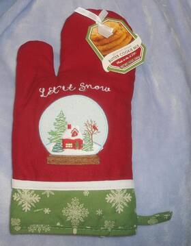 Anastasia Gourmet Gifts 044219020169 Let It Snow Red Oven Mitt W Butter Cookie Mix 10 Oz New
