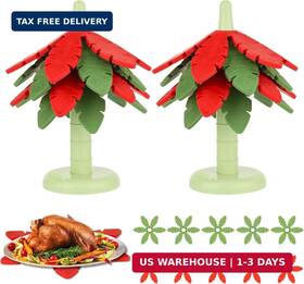 H006 Andckcer 2 Sets Of Palm Tree Silicone Trivet - Non-slip Anti-scald Tripod Stand For Hot D