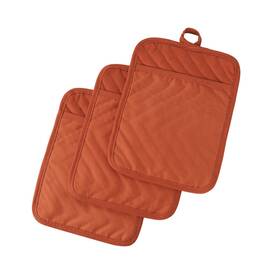 Anyi 610625464936 Pot Holders And Oven Mitts 7 Inch X 9 Heat Resistant Cotton Pocket Orange