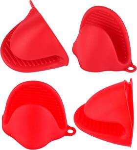 Aofuxti-grsj-01 Aofuxti 4pcs Silicone Oven Mitts - Cooking Pinch Grips 03-red