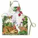Apr250 Michel Design Works Apron Garden Bunny Nature Green Off-white 608666695877