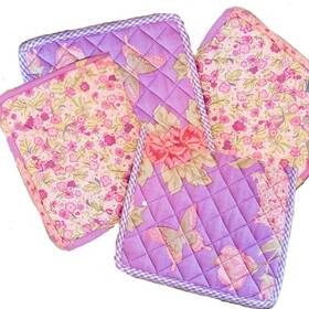 April Cornell 888609744125 Lilac Patchwork Potholder Set Of 2 Purple Pink Green