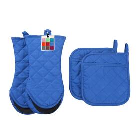 Arcliber 741802774606 Oven Mitts And Potholders 4 Pcs Heat Resistant Kitchen Gloves Non-slip Rubber