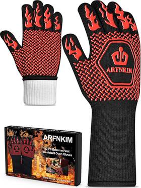 Arf-bg-01 Arfnkim Bbq Oven Gloves 1472 3-layers Heat Resistant Mitts Silicone Non-slip Cook