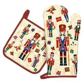 B0d7c8rkmv Arquiel Christmas Nutcracker Oven Mitts And Pot Holders Set 100% Cotton 2 Pcs