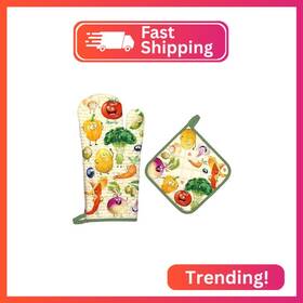 Hx0551 Arquiel Vegetables Oven Mitts And Pot Holders Sets 2pcs 100% Cotton Heat Resist