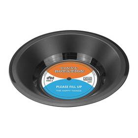 Artibetter Ap0562gcsist159jk24 Retro Vinyl Record Bowl 6.81in Original Style Fruit Medium Black
