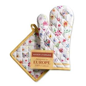 Op071ab01 Aspero 100% 7.5 Inch X 13 And 8 Oven Mitt Pot Holder 24 - Happy Florals Sweety