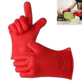 Atb 795735275153 1 Pair Gloves Silicone Heat Resistant Kitchen Oven Cooking Flame Glove Washable