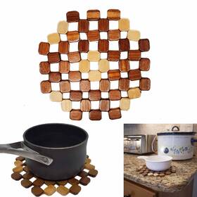 Atb-13572-1pc Atb 1 Pc Bamboo Trivet Mat Hot Pad Pot Holder Oven Heat Resistant Coaster Kitchen