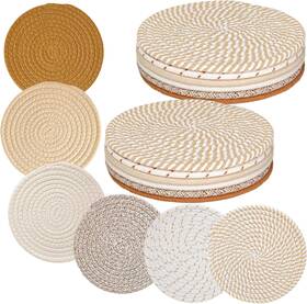 Num0035 Atznzik 12 Pieces 8 Inch Trivet Mats For Hot Dishes Pots And Pans Heat Brown