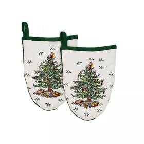215236mom Avanti Linens Spode Christmas Tree Mini Oven Ivory Cotton Mitts Set Of 2 New Without Tags