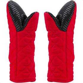 Ayada 653445401637 Puppet Oven Mitts Red Cotton Silicone Non-slip Long Sleeve Arm Soft Glov