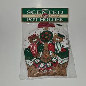 B&d 029441155841 Vtg Nos Holiday Trimmings Christmas Cats Scented Potholder Pine Barth And Dreyfuss