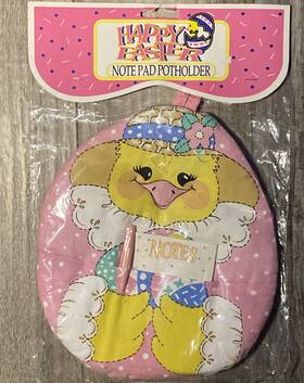 B&d 029441178833 Vintage Happy Easter Notepad Pot Holder Kitchen Hot Pad Baby Chick Eggs 9 Inch Nos