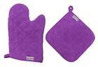 B01kn0fv1y Lavlish Oven Mitt Pot Holder Set Cotton Purple 816631020542