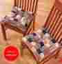 B9870 Unbranded Quilted Americana Patriotic Dining Chair Cushion Pad Set 2 Polyester 15 Sq