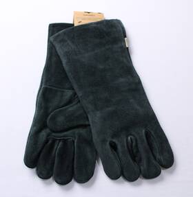 Ckw-482 Barebones Unisex Adultsft Open Fire Leather Gloves Nc3 Charcoal Gray Size L/xl