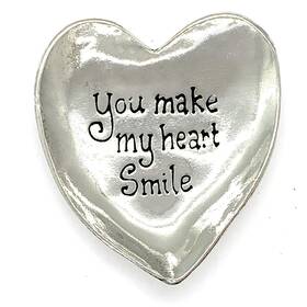 Basic Spirit 695545208716 Inch You Make My Heart Smile Pewter 2.25 X